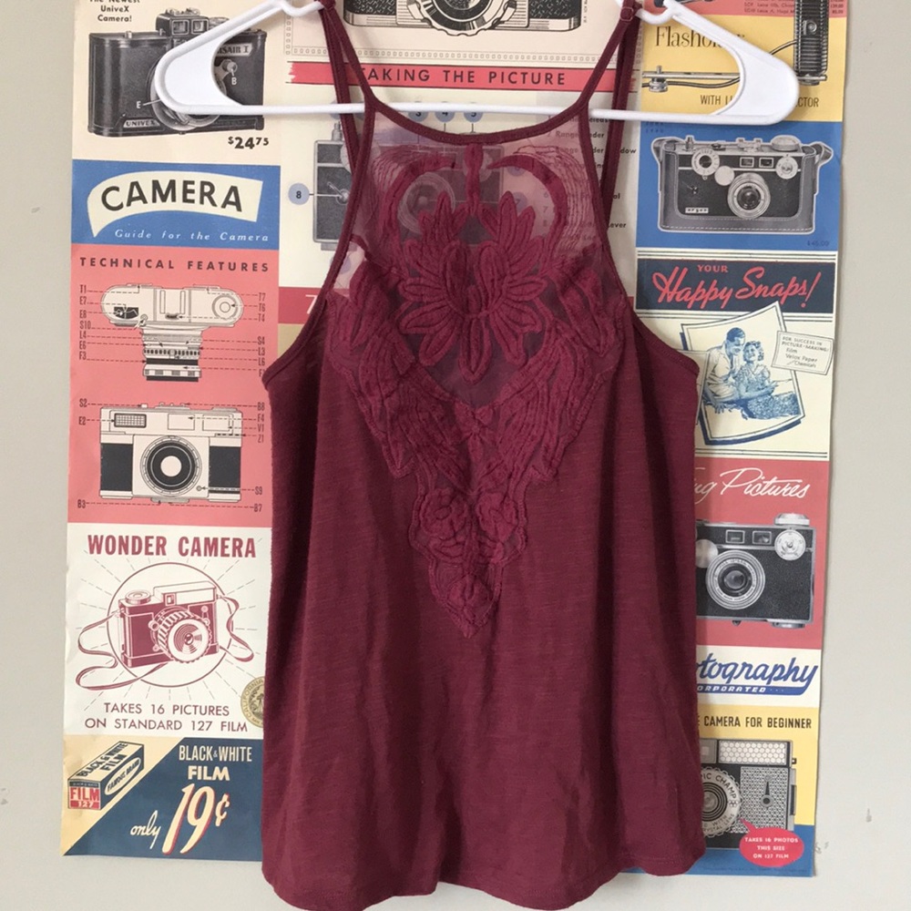 Maroon top
